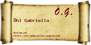 Öhl Gabriella névjegykártya